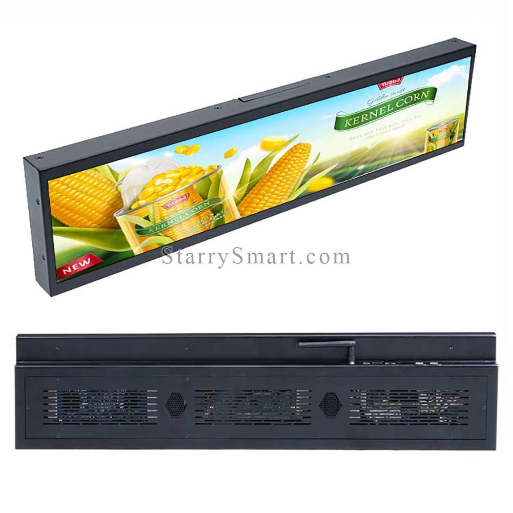 Wide screen LCD display bus advertisement