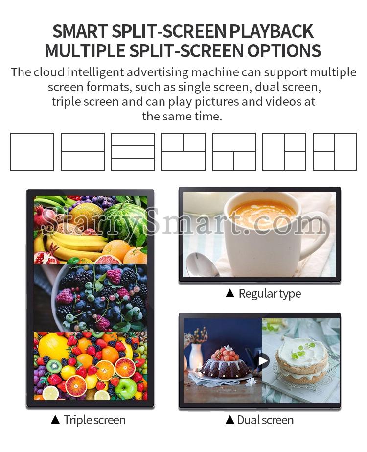 Indoor Wall Mount Advertising Digital Signage Ultra Thin LCD Display Screen