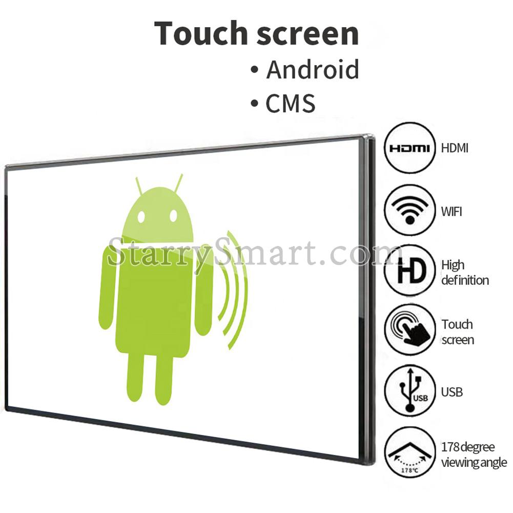 Indoor Wall Mount Advertising Digital Signage Ultra Thin LCD Display Screen